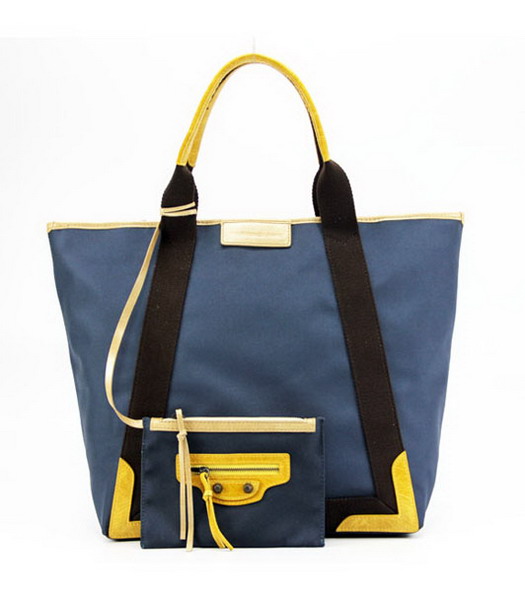 Balenciaga Canvas Tote Bag con pelle Fodera in Blu Zaffiro